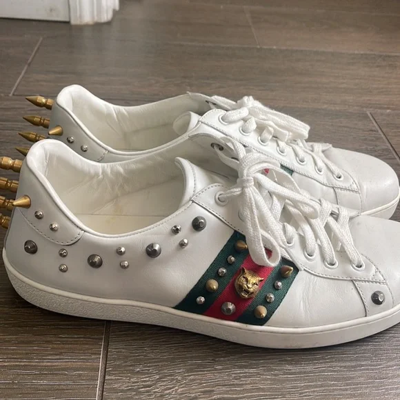 EUC Authentic Gucci Ace Punk Stud Sneakers - Picture 3 of 8